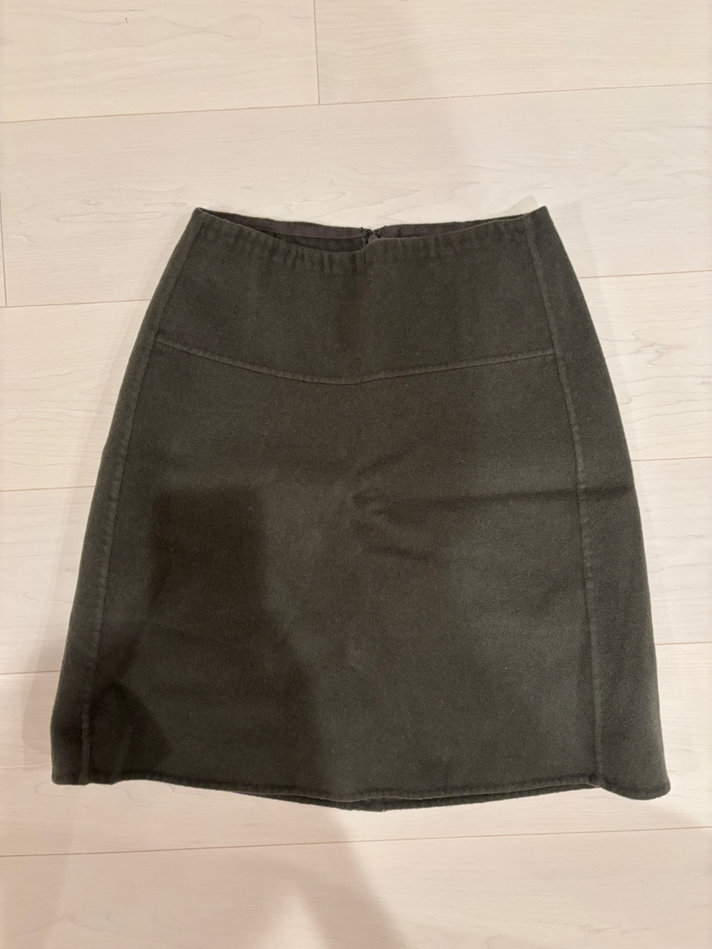 Cos Wool-Blend Olive Green Women's Knee-Length A-Line Skirt